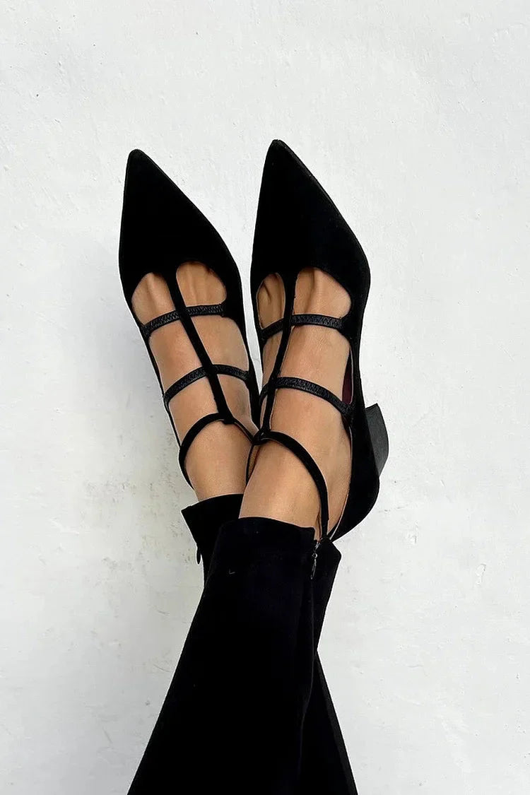 Barbara | Strappy Pointed Flats