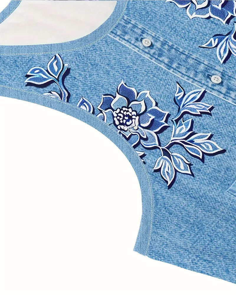 Denise | Sleeveless Denim-Look Dress