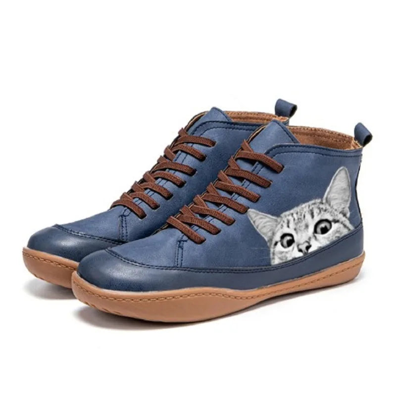 Fenna | Leather Ankle Boots for Cat Lovers