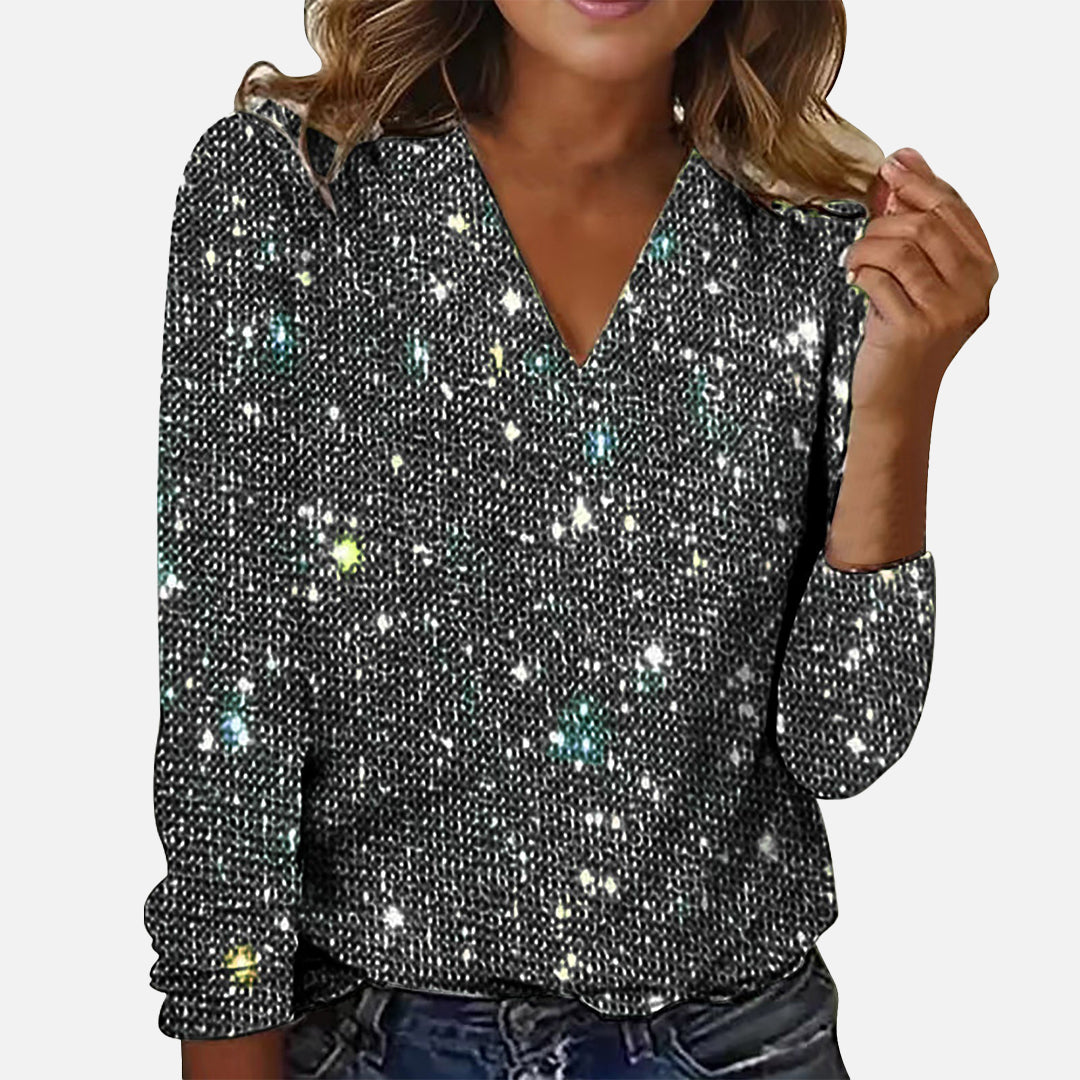 Jenny | V-Neck Diamond Blouse