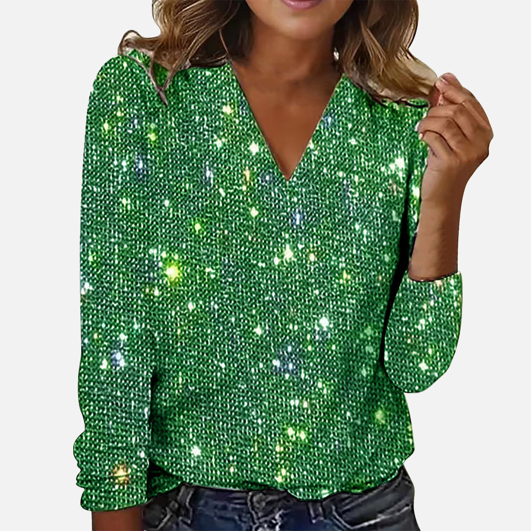 Jenny | V-Neck Diamond Blouse