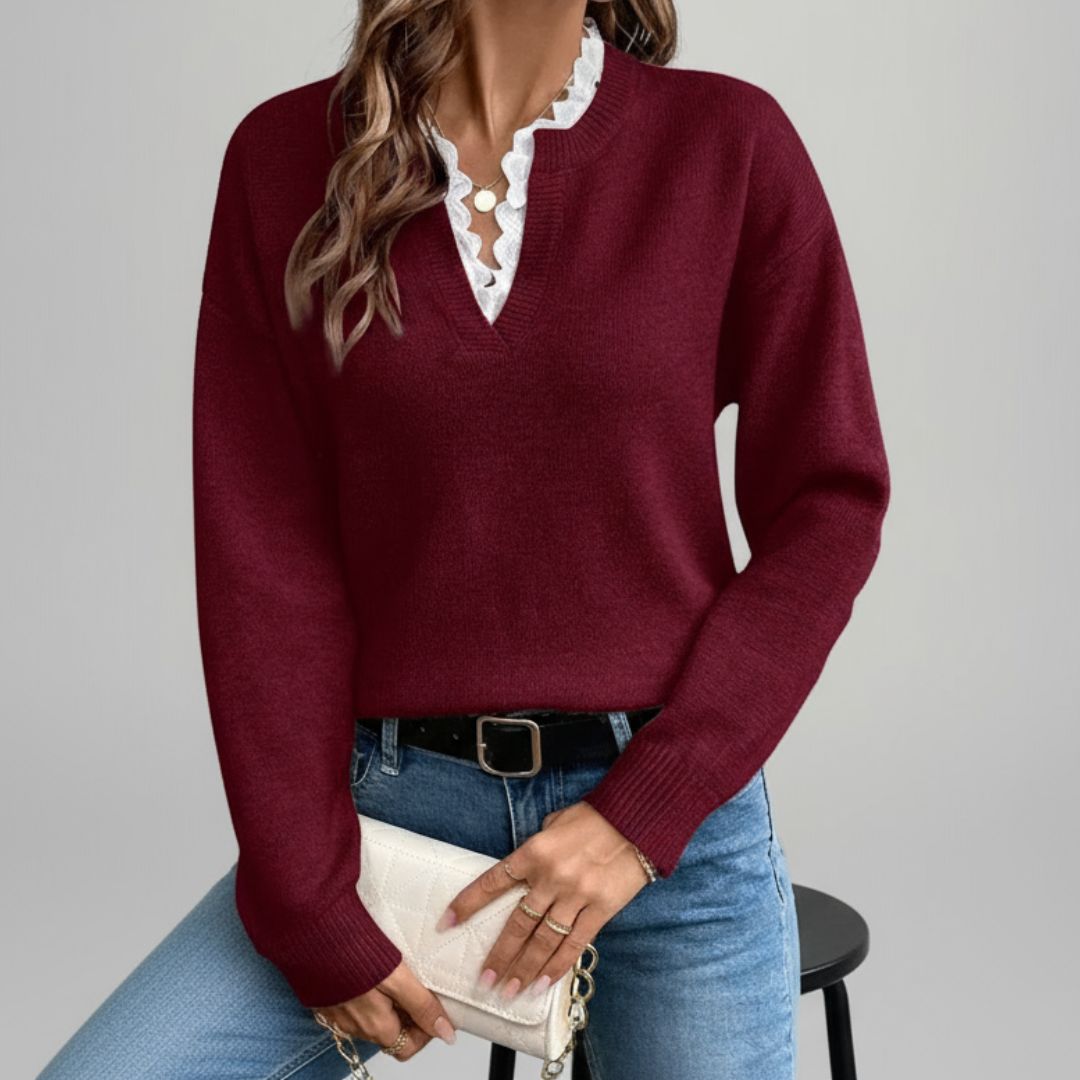 Maria | Elegant French Collar Sweater