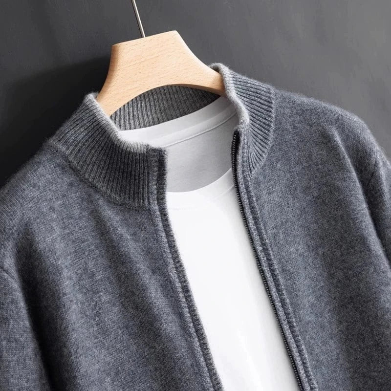 Aidan | Crown Cashmere Zip-Up Cardigan