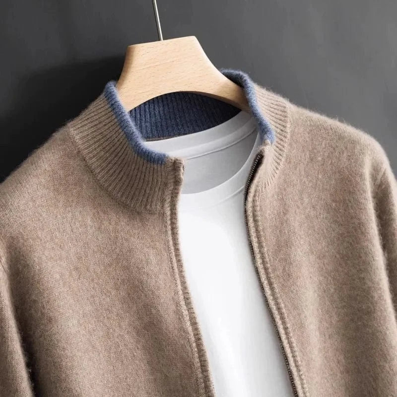 Aidan | Crown Cashmere Zip-Up Cardigan