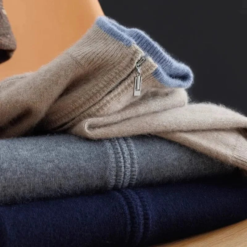Aidan | Crown Cashmere Zip-Up Cardigan