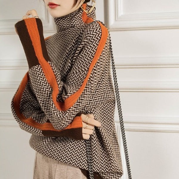 Aisha | Striped Turtleneck Sweater for Cool Days