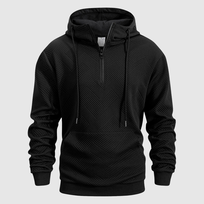 Jayden | QuarterZip Textured Pattern Hoodie