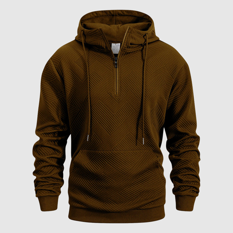 Jayden | QuarterZip Textured Pattern Hoodie