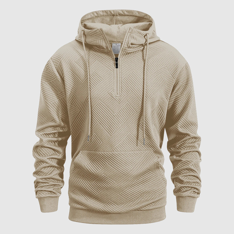 Jayden | QuarterZip Textured Pattern Hoodie