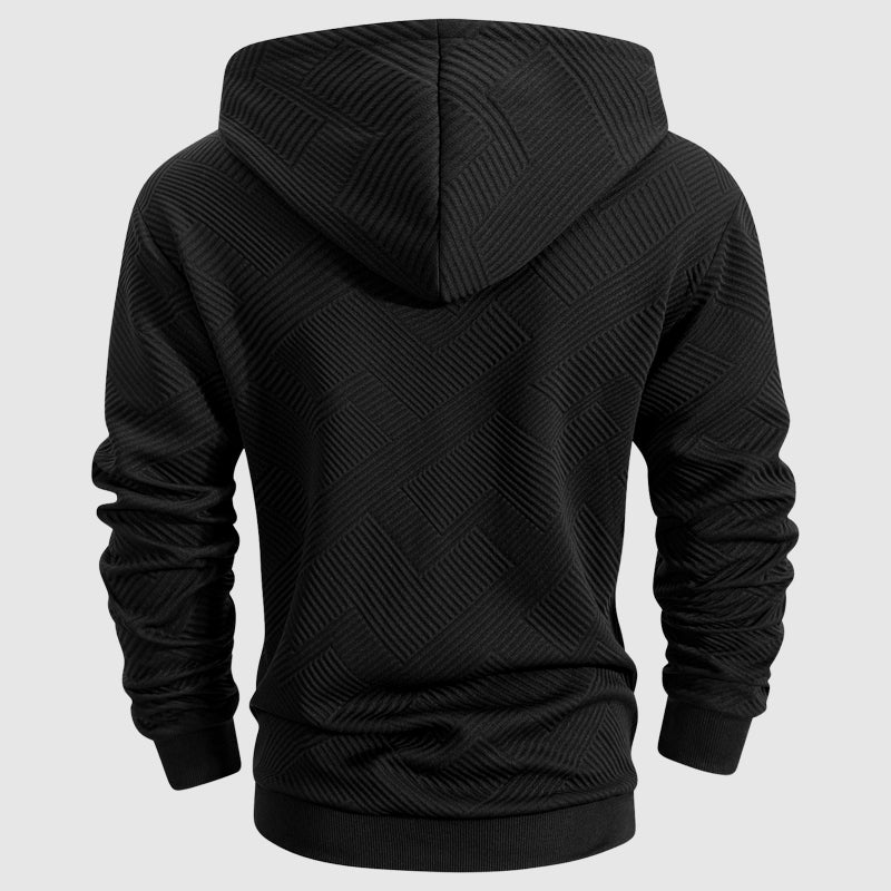Jayden | QuarterZip Textured Pattern Hoodie