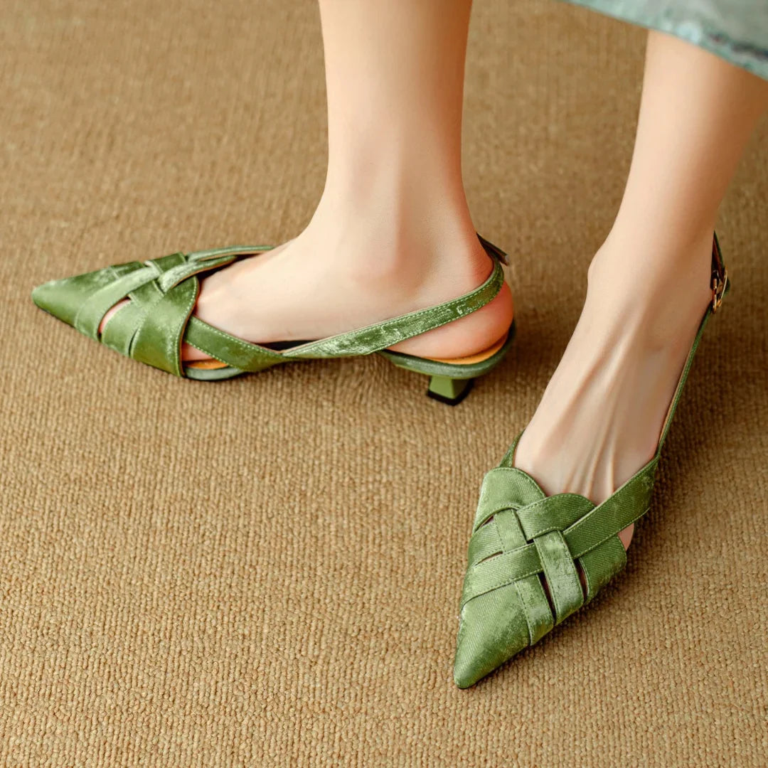 Viana | Genuine Leather Slingback Heels