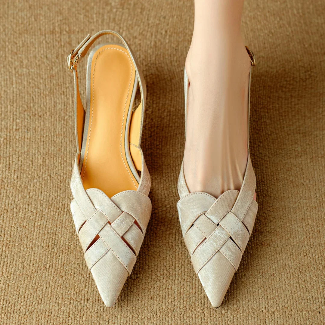 Viana | Genuine Leather Slingback Heels