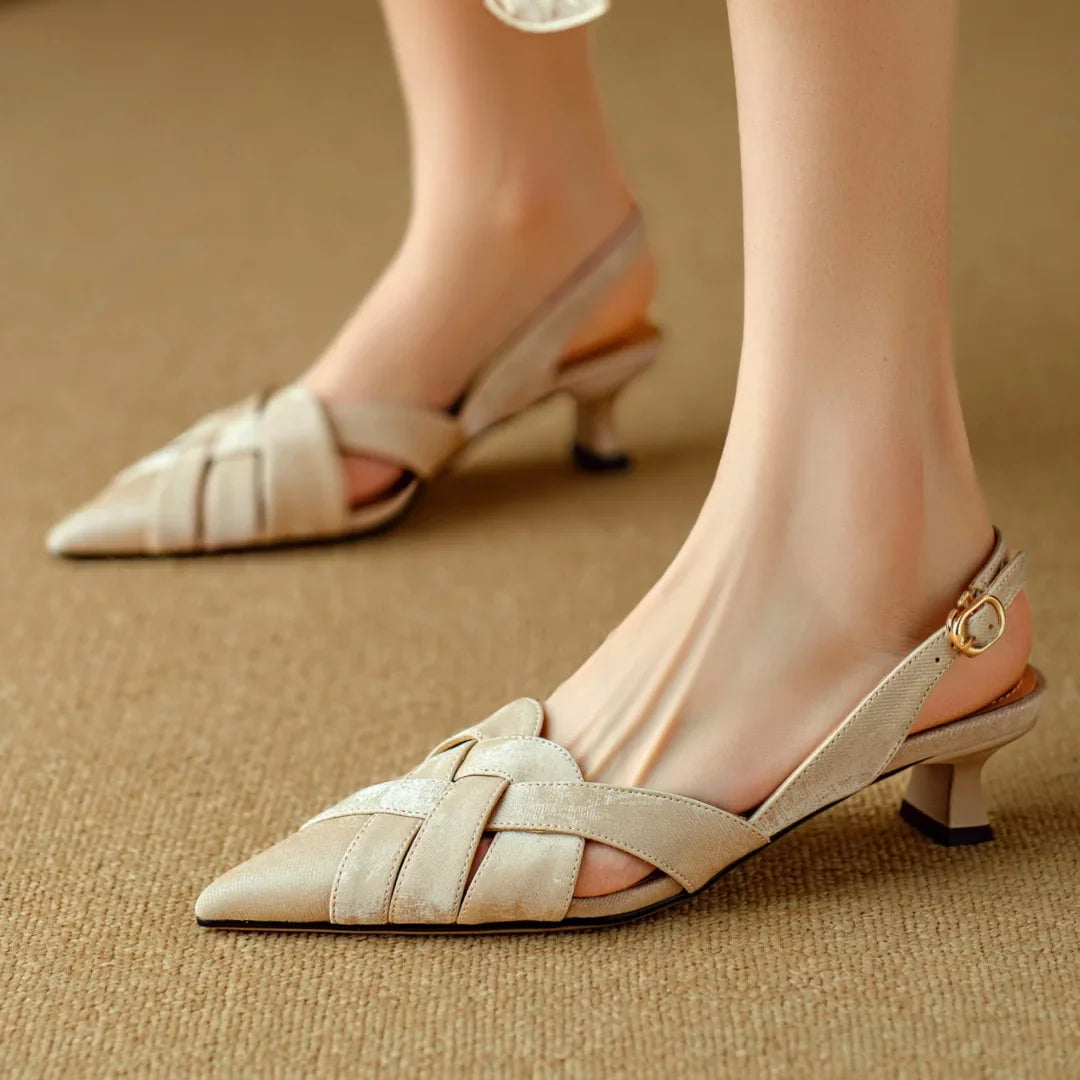 Viana | Genuine Leather Slingback Heels