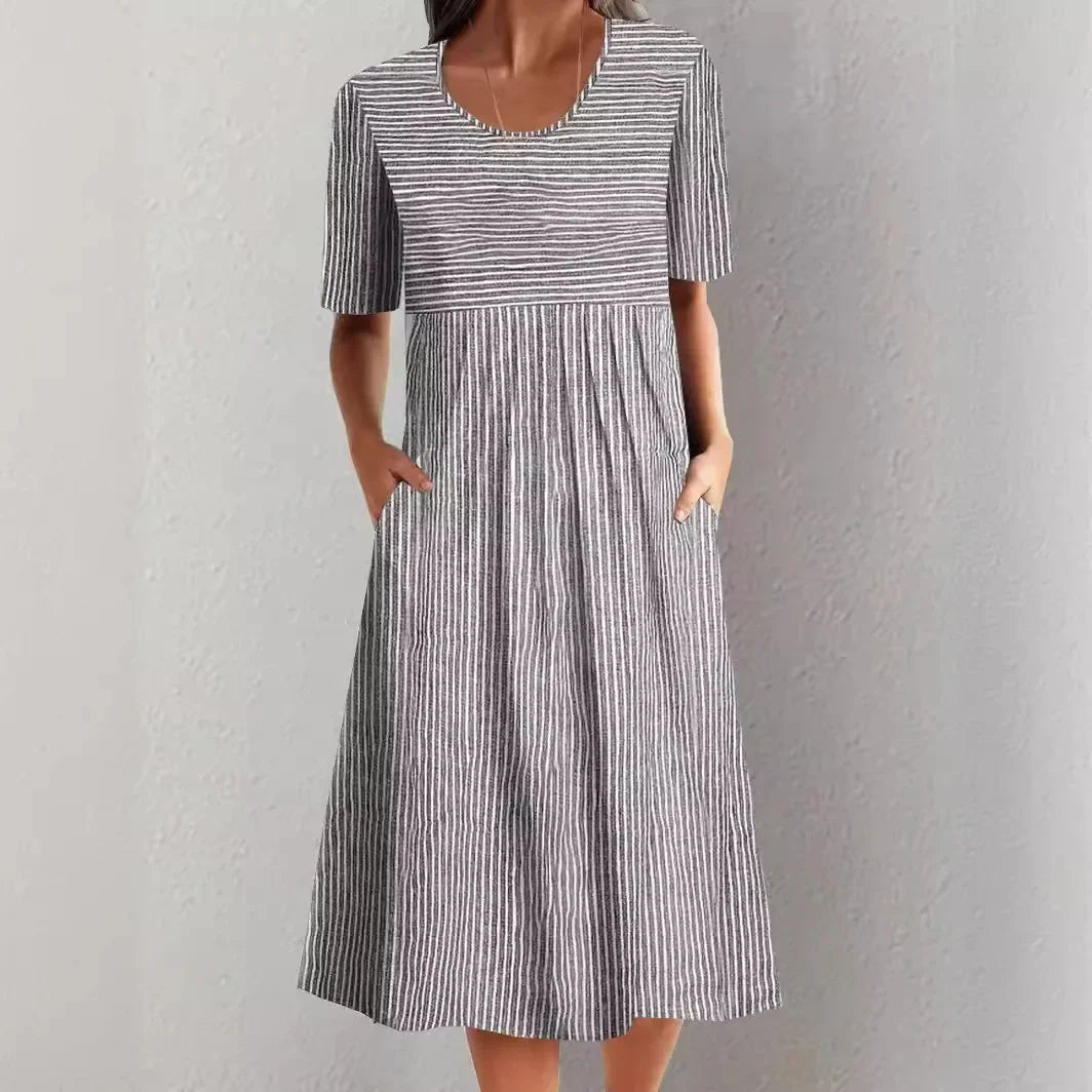 Sofia | Relaxed Striped Summer and Fall Dress