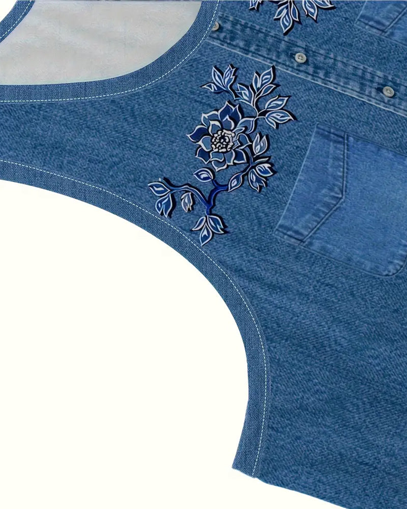 Denise | Sleeveless Denim-Look Dress