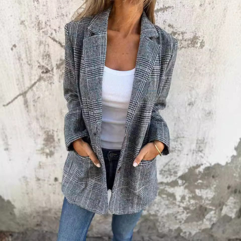 Brandy | Elegant Blazer with Check Pattern