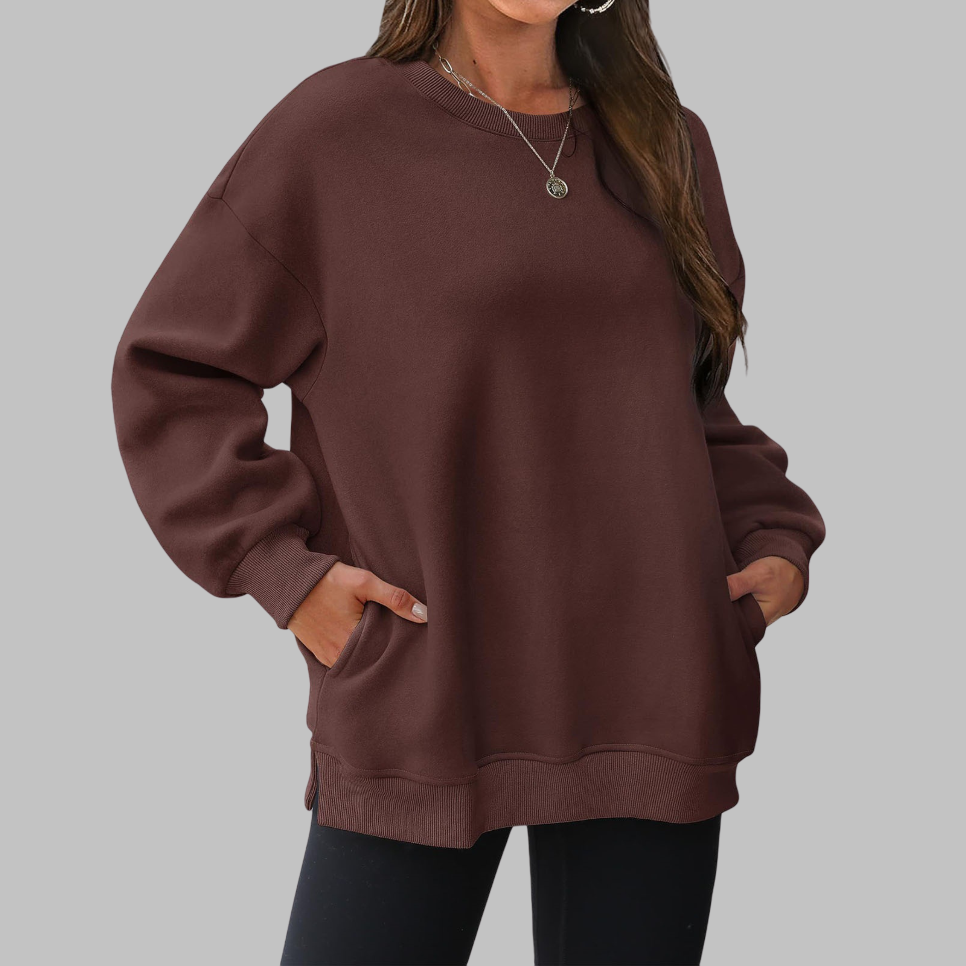 Medgi | Casual Oversized Crewneck Long Sleeve Sweater