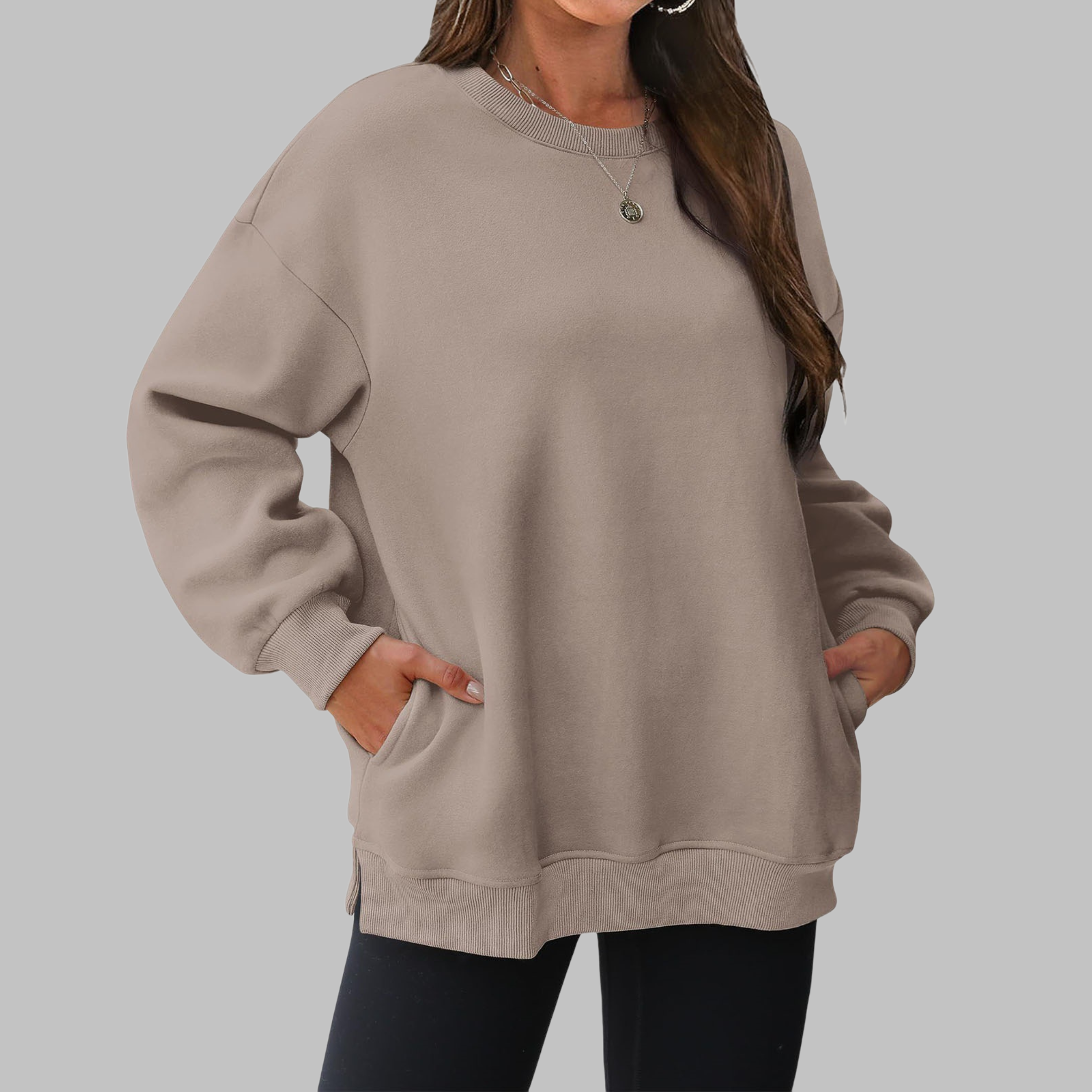 Medgi | Casual Oversized Crewneck Long Sleeve Sweater