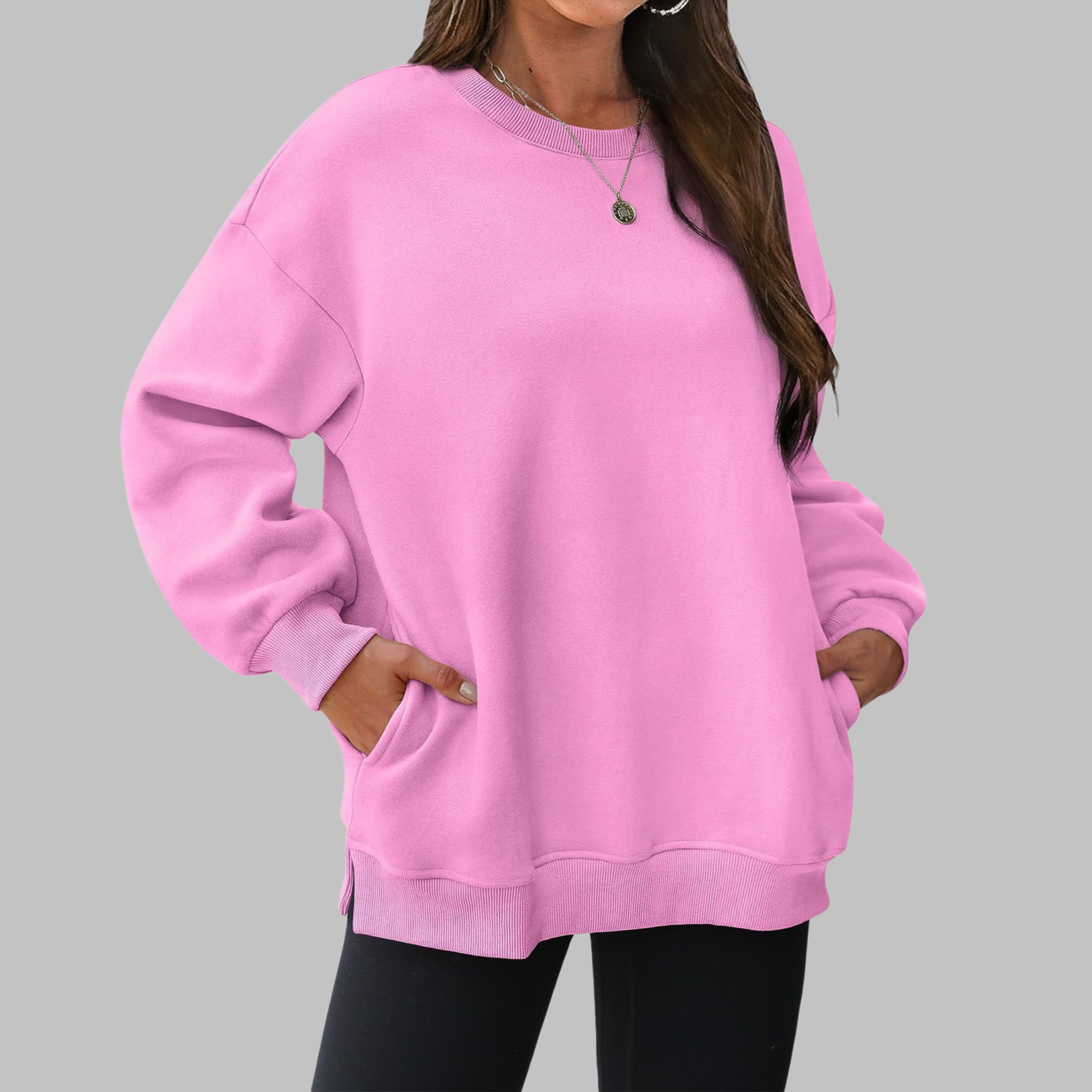 Medgi | Casual Oversized Crewneck Long Sleeve Sweater