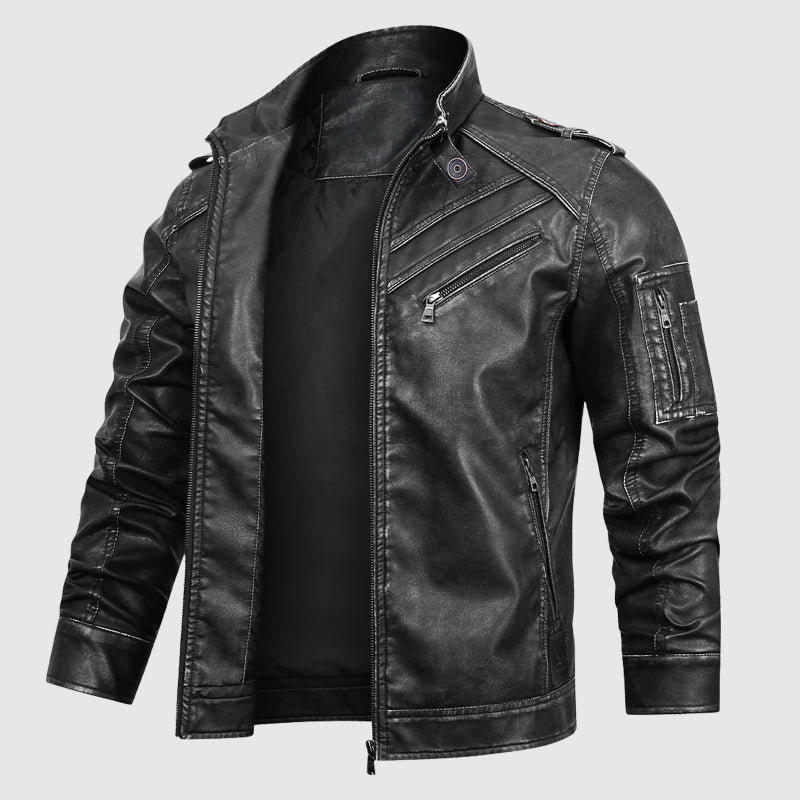 Rami | Armored Biker Streetwear Leather Jacket