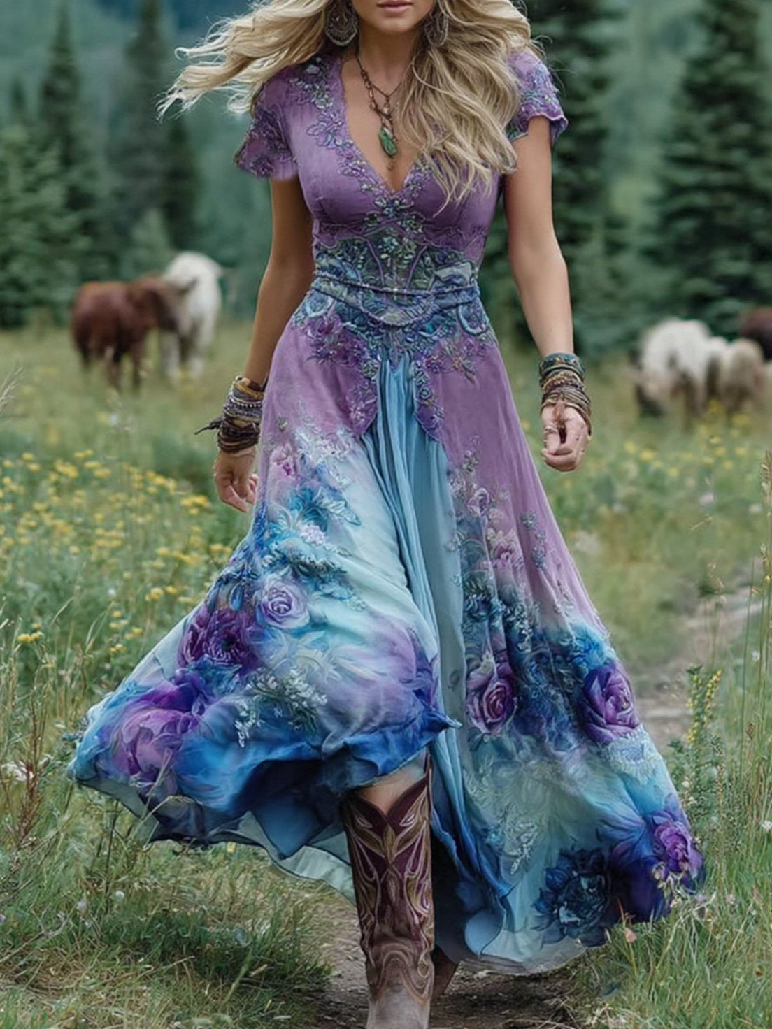Glory | Floral Printed Maxi Dress