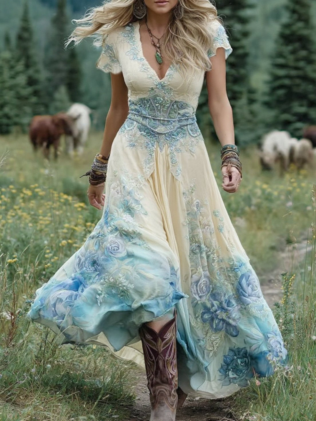 Glory | Floral Printed Maxi Dress