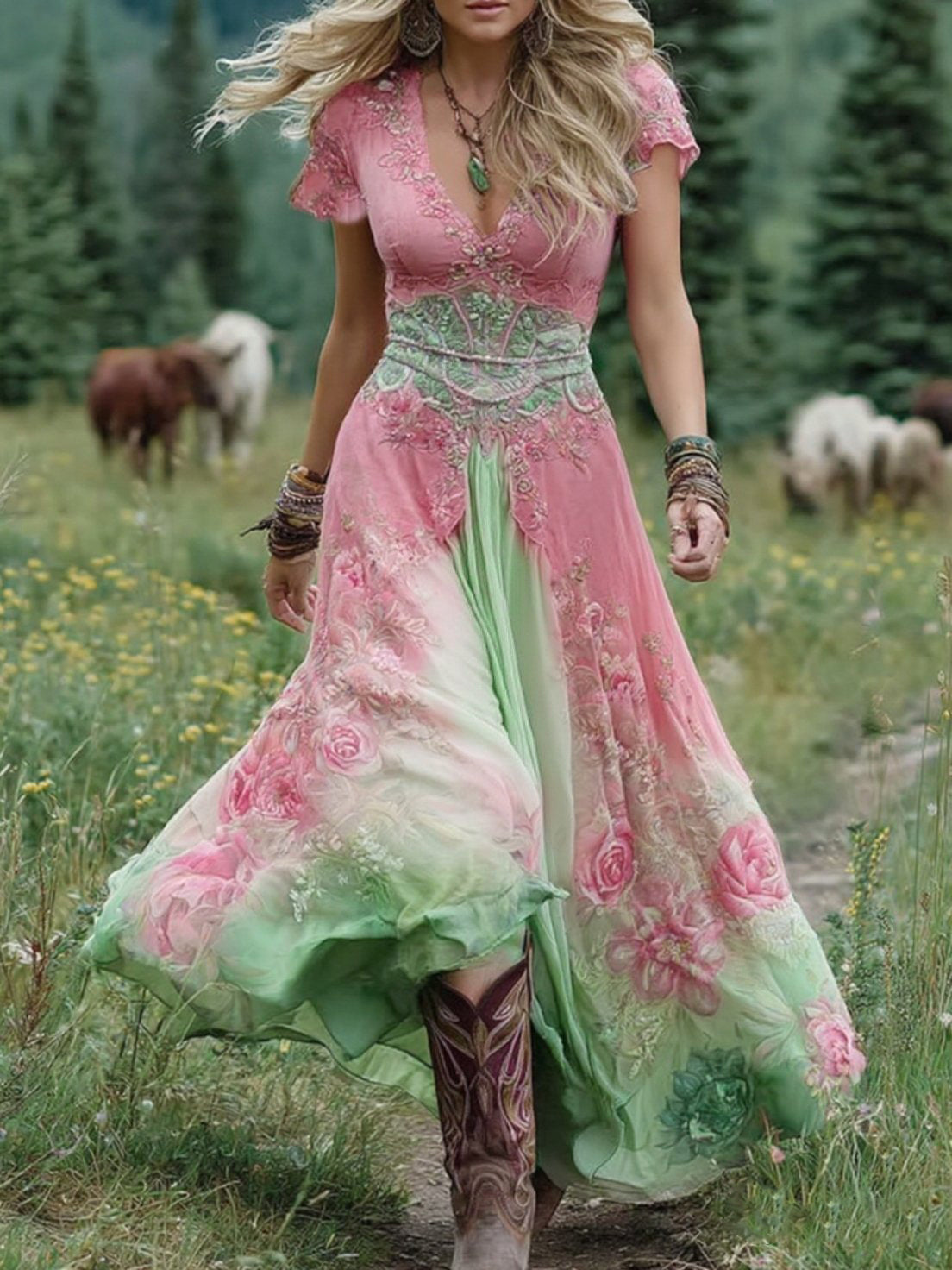 Glory | Floral Printed Maxi Dress