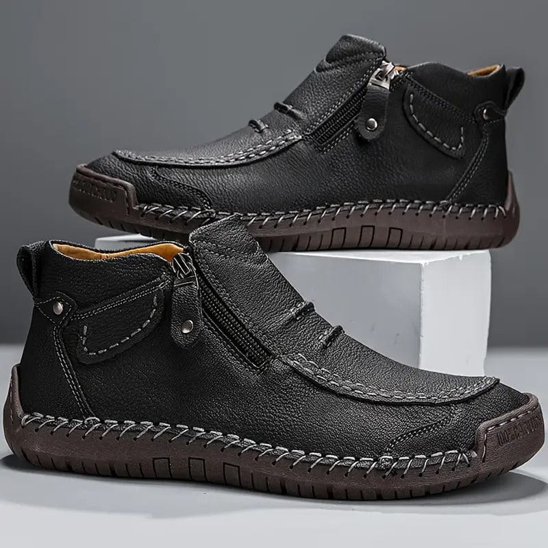 Declan | Ribbed Leather Boots