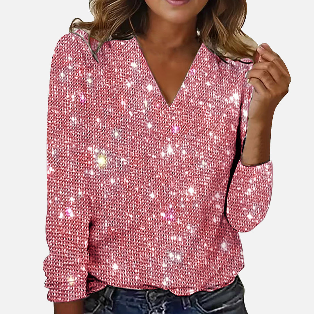 Jenny | V-Neck Diamond Blouse