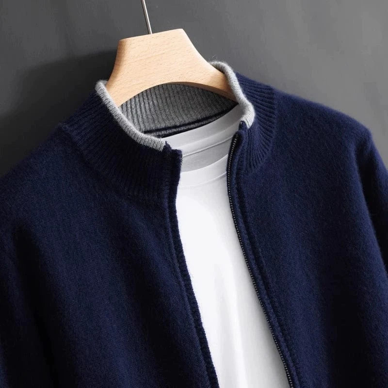 Aidan | Crown Cashmere Zip-Up Cardigan