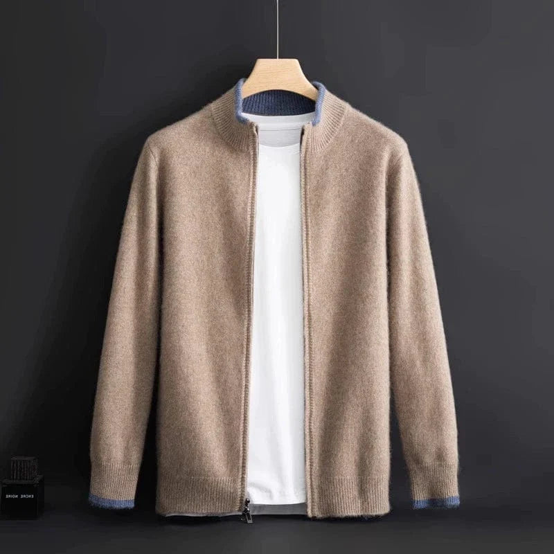 Aidan | Crown Cashmere Zip-Up Cardigan