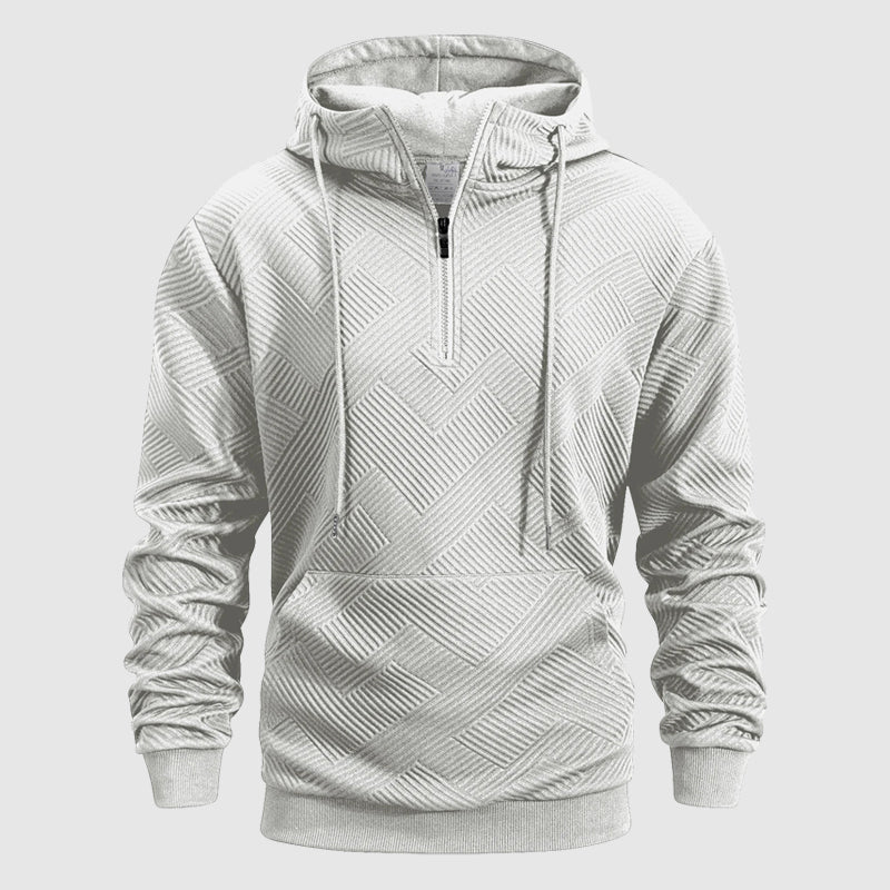 Jayden | QuarterZip Textured Pattern Hoodie