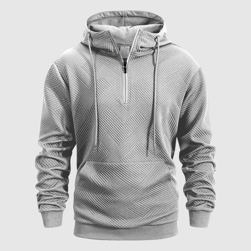 Jayden | QuarterZip Textured Pattern Hoodie