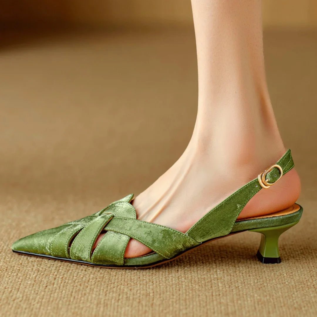 Viana | Genuine Leather Slingback Heels
