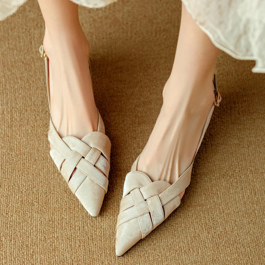 Viana | Genuine Leather Slingback Heels