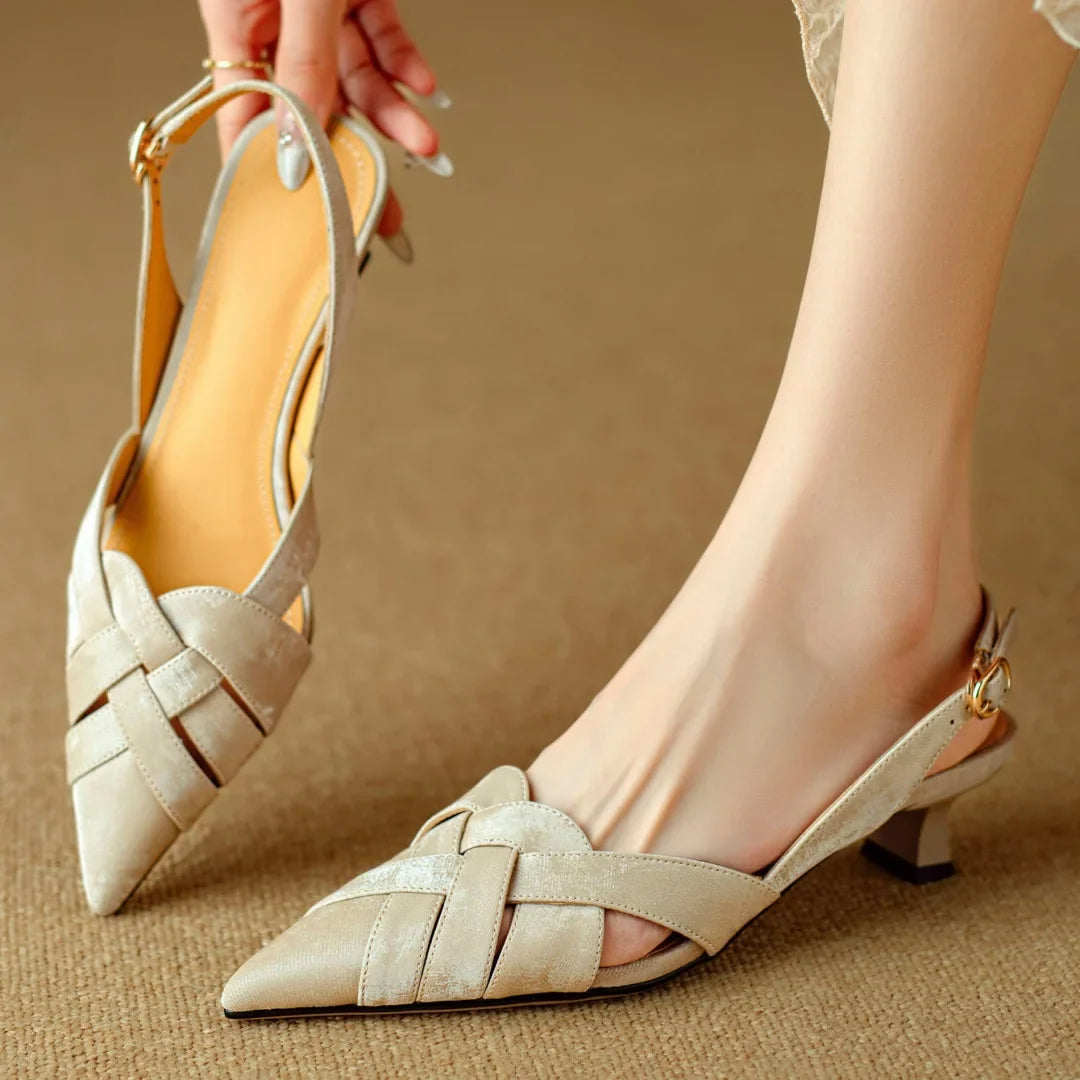 Viana | Genuine Leather Slingback Heels