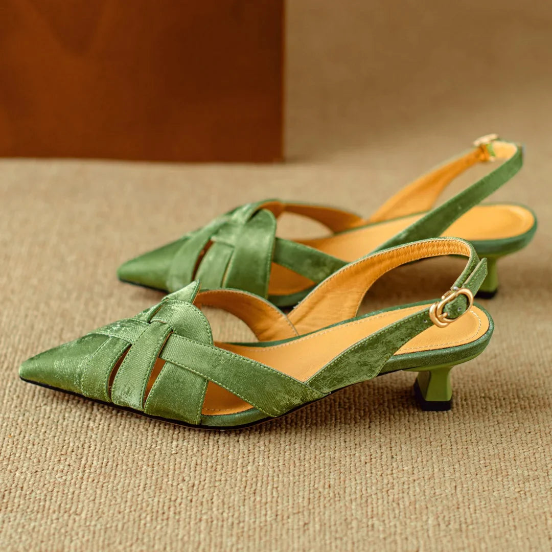 Viana | Genuine Leather Slingback Heels