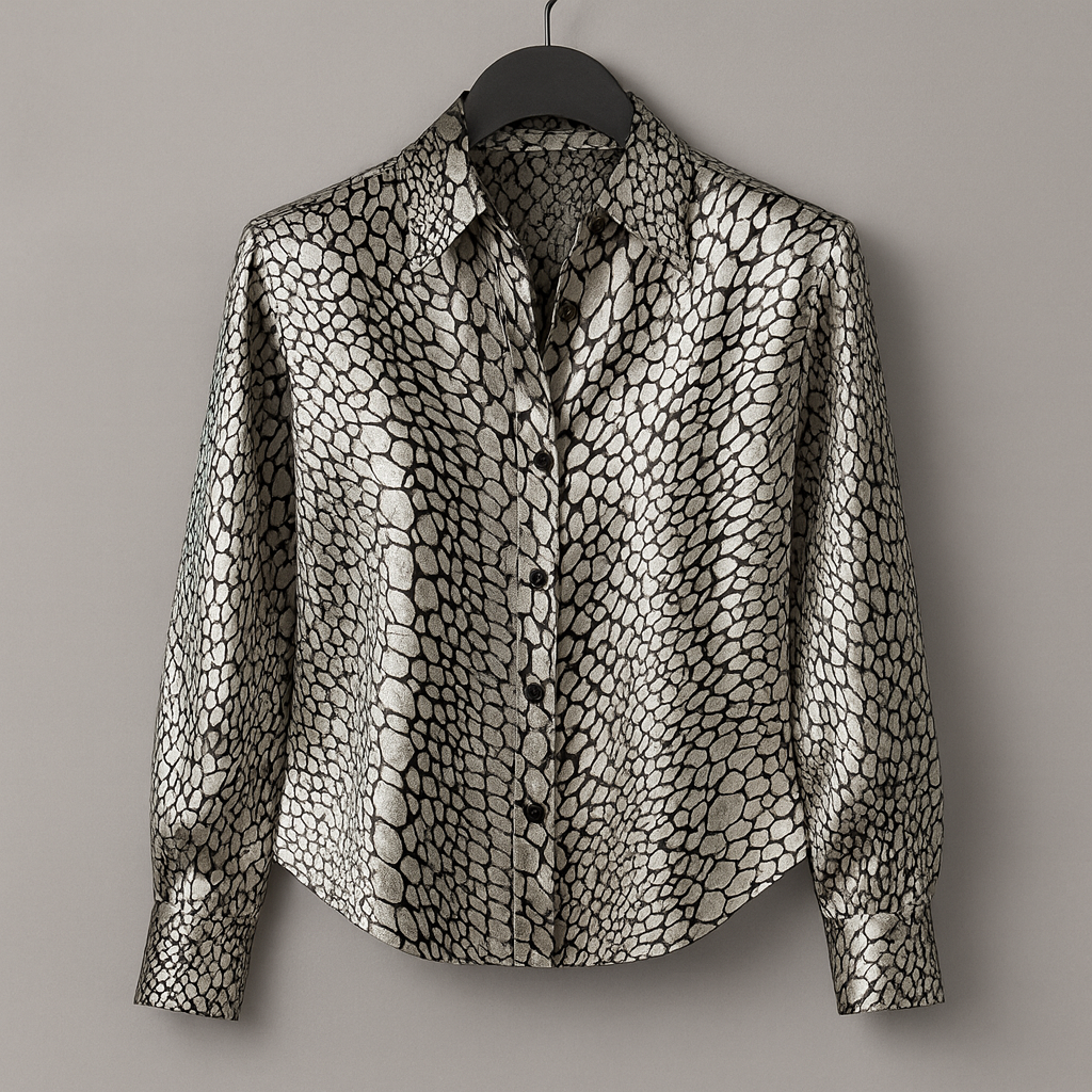 Elvina | Satin Leopard Top